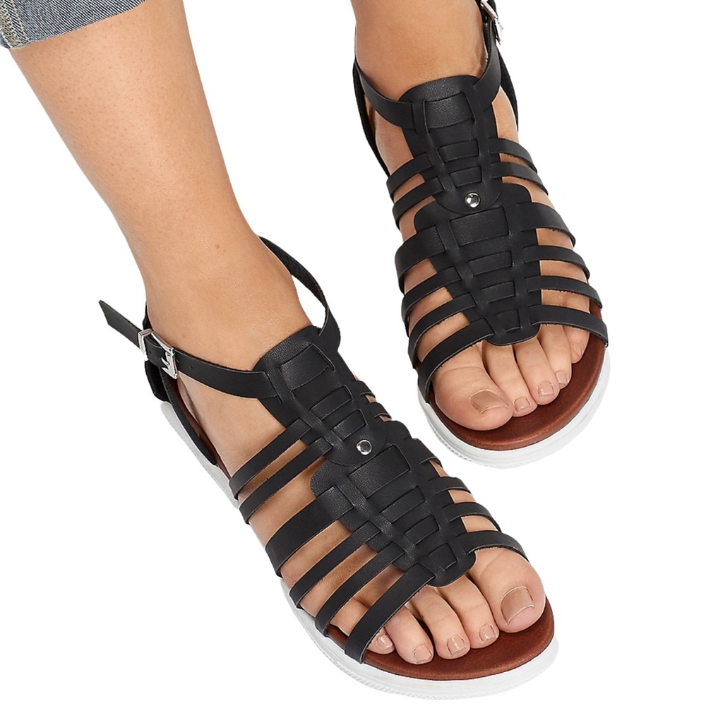 Maurices Gladiator Strappy Sandals Black Size 8